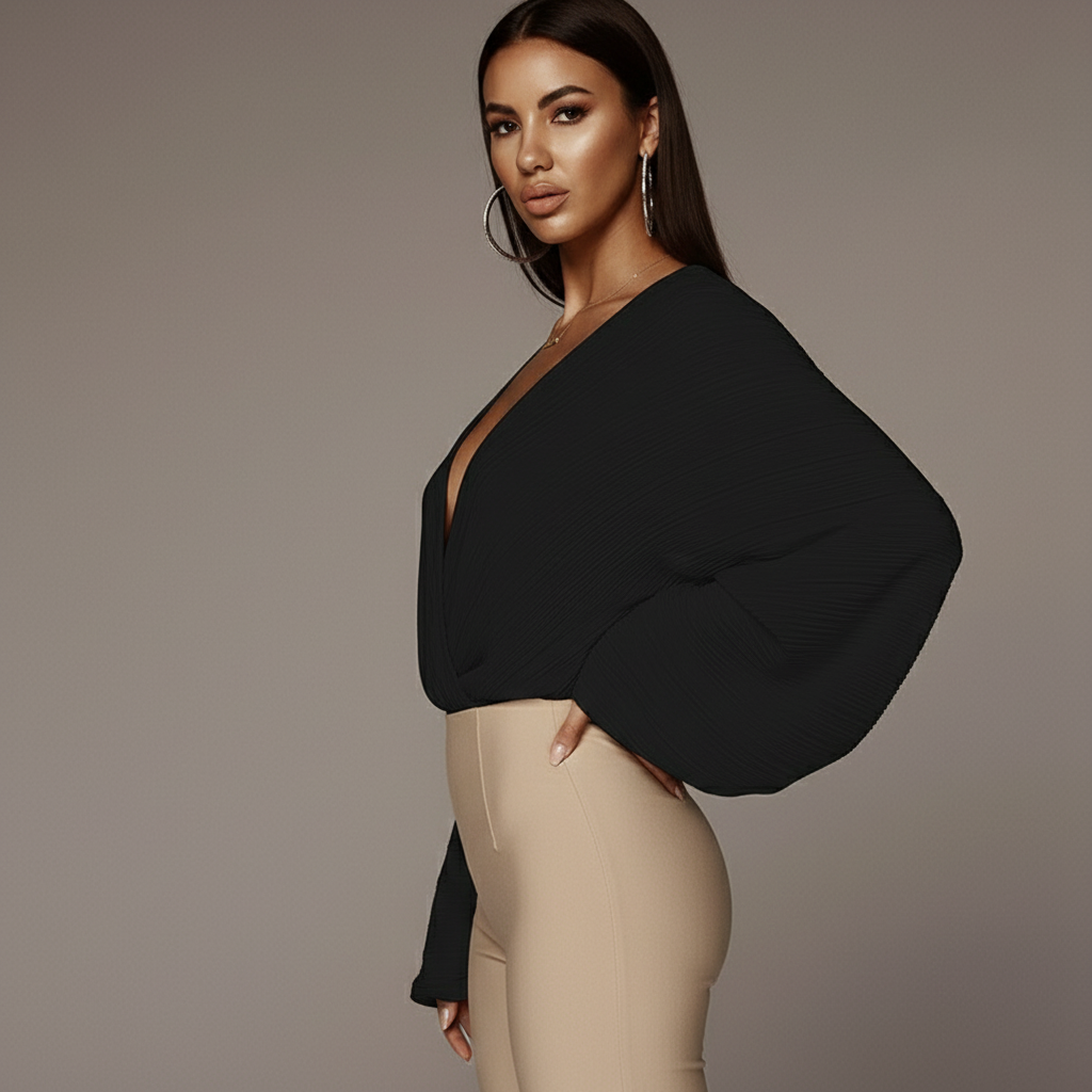 Zwarte bodysuit full body zijkant