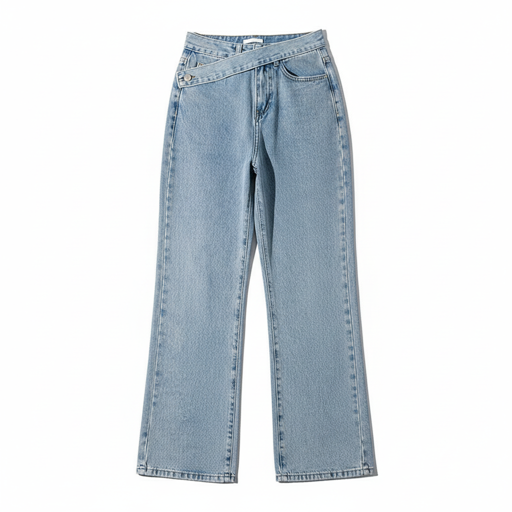 Light Blue Asymmetric Jeans Studio Correct